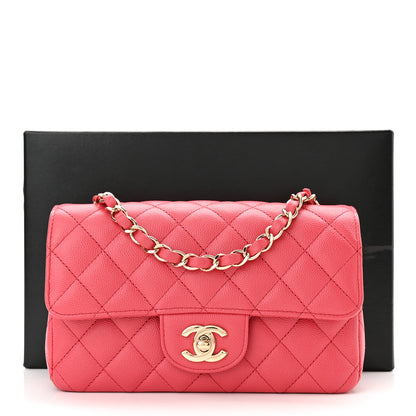 Chanel Caviar Quilted Mini Rectangular Flap Dark Pink 10 of 10