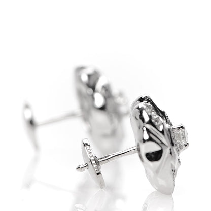 Chanel 18K White Gold Diamond .62ctw Camelia Stud Earrings 3 of 5