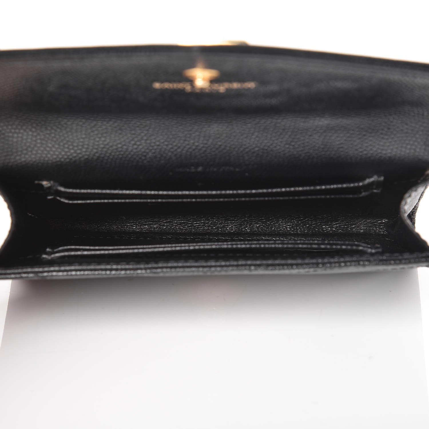 Saint Laurent Grain De Poudre Matelasse Chevron Small Monogram Envelope Wallet Black 4 of 9