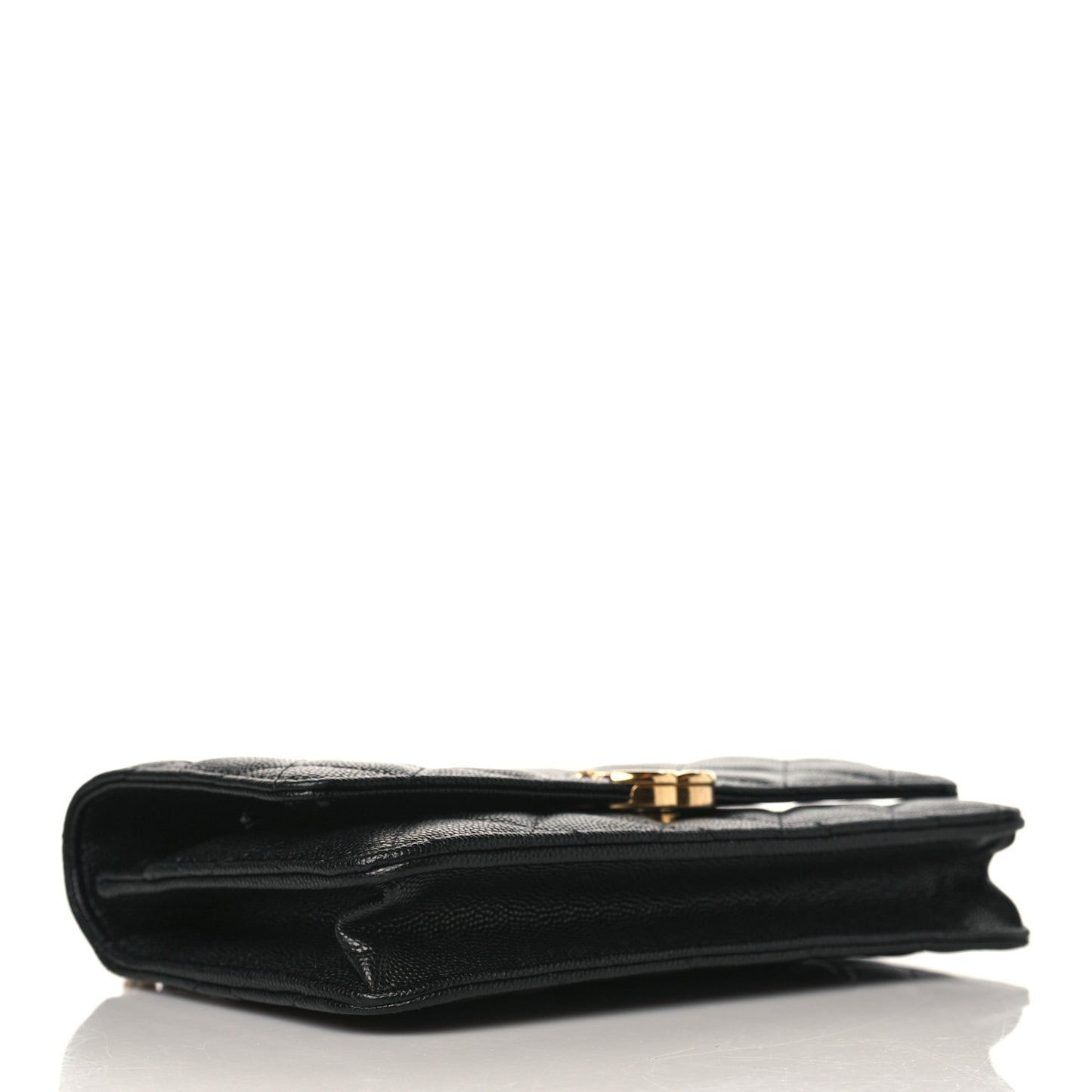 Caviar Quilted Coco First Wallet On Chain WOC Black