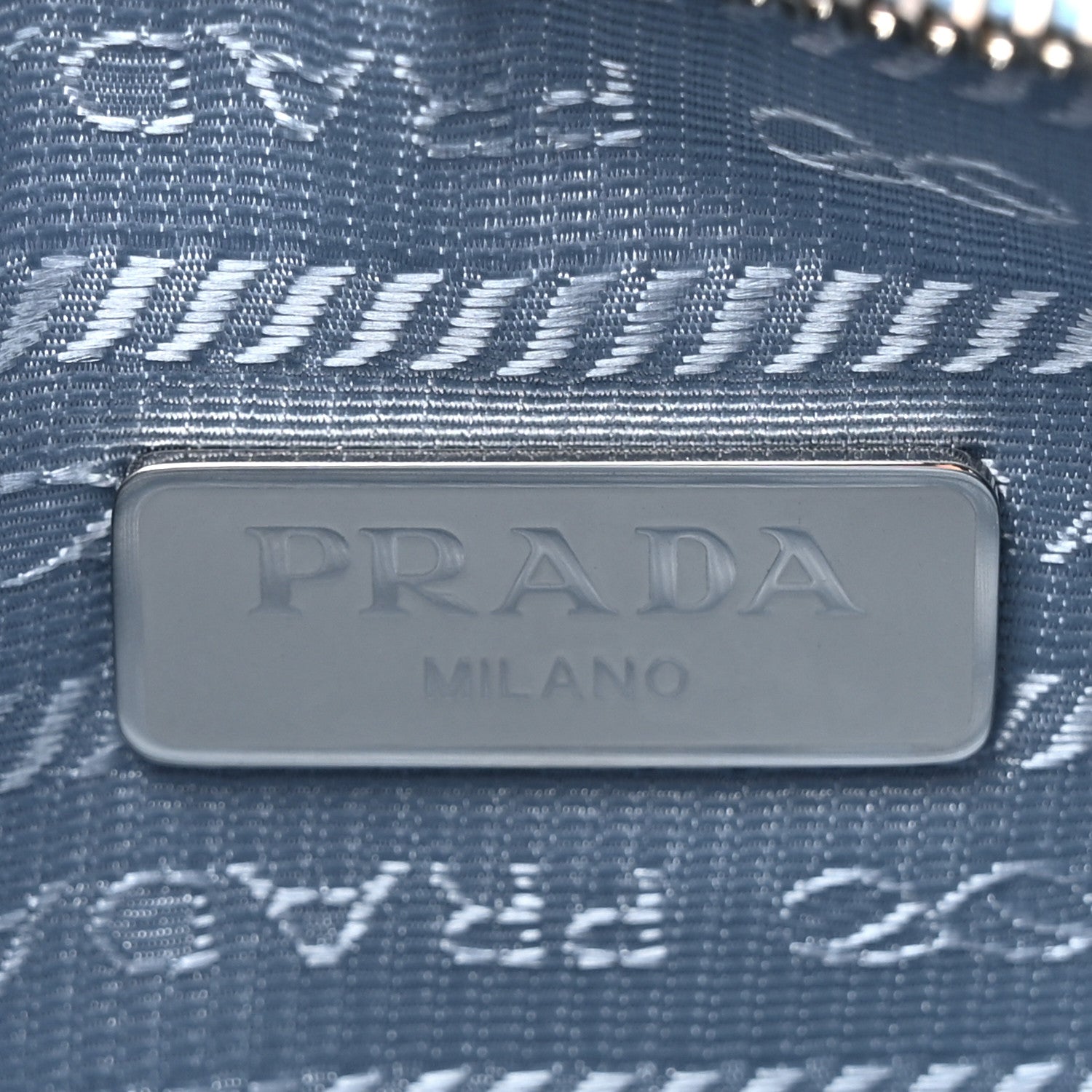 Prada Nylon Drill Logo Embroidered Re-Edition 2005 Shoulder Bag Celeste White 6 of 9