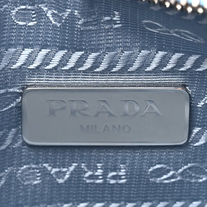 Prada Nylon Drill Logo Embroidered Re-Edition 2005 Shoulder Bag Celeste White 6 of 9