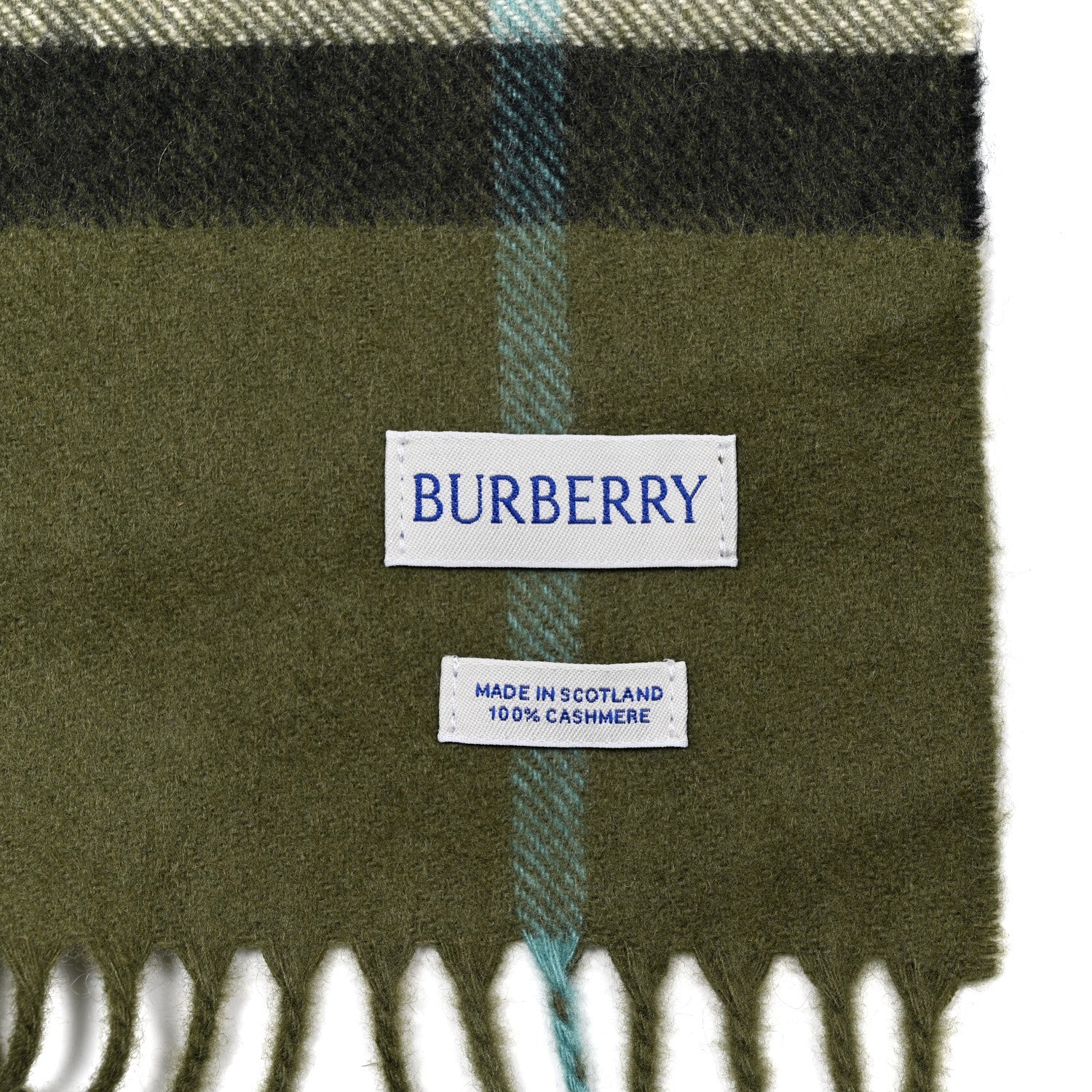 Burberry Cashmere Giant Check Fringe Scarf Shrub Shrub 3 of 4