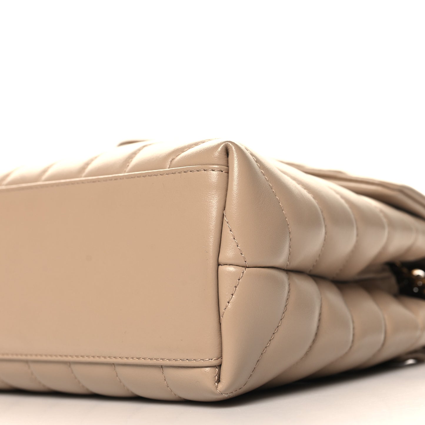 Calfskin Y Quilted Monogram Small Loulou Chain Satchel Dark Beige
