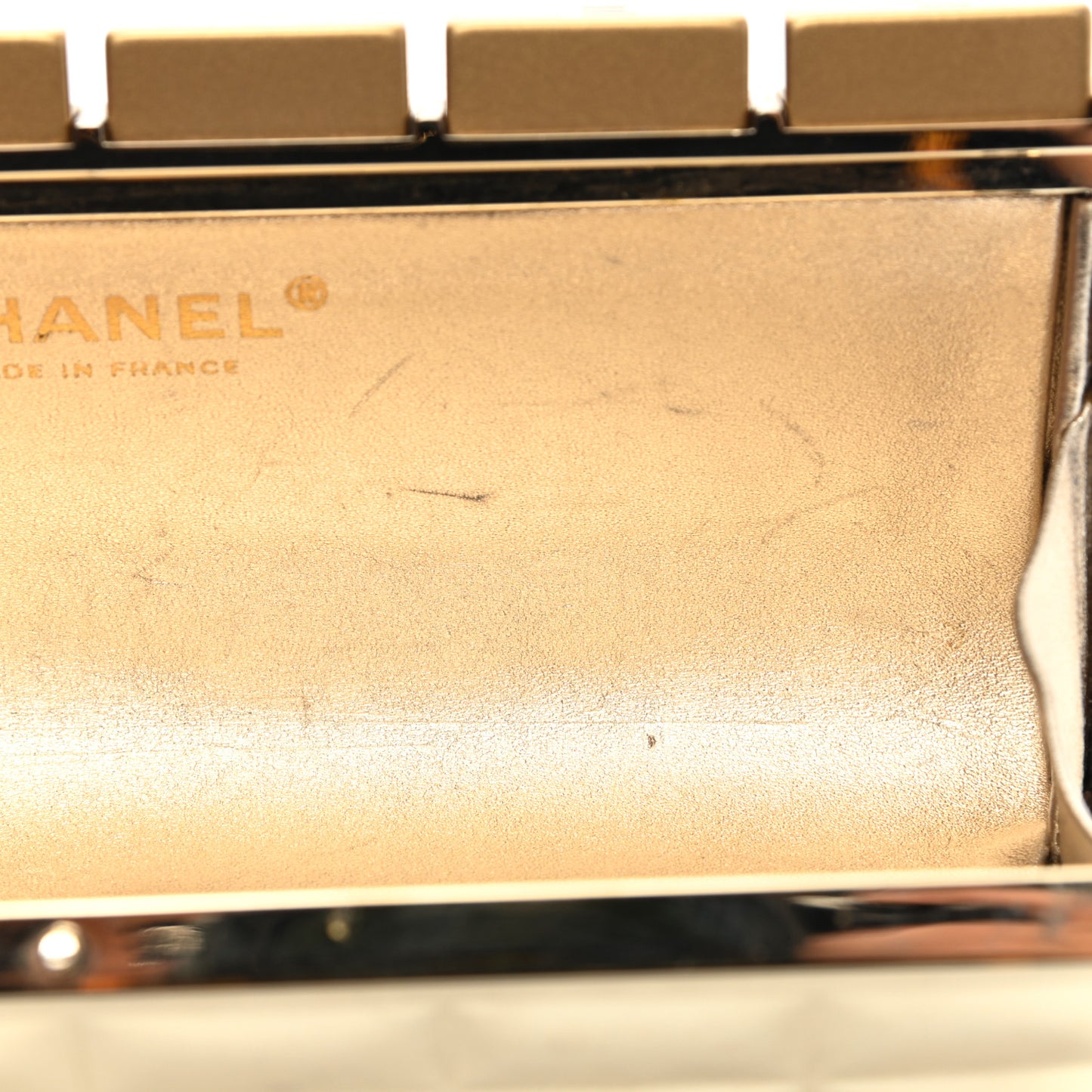 Metal Keyboard Clutch Dark Gold