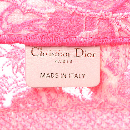 Christian Dior Transparent Canvas Embroidered Small Toile De Jouy Reverse Book Tote Fluorescent Pink 6 of 12
