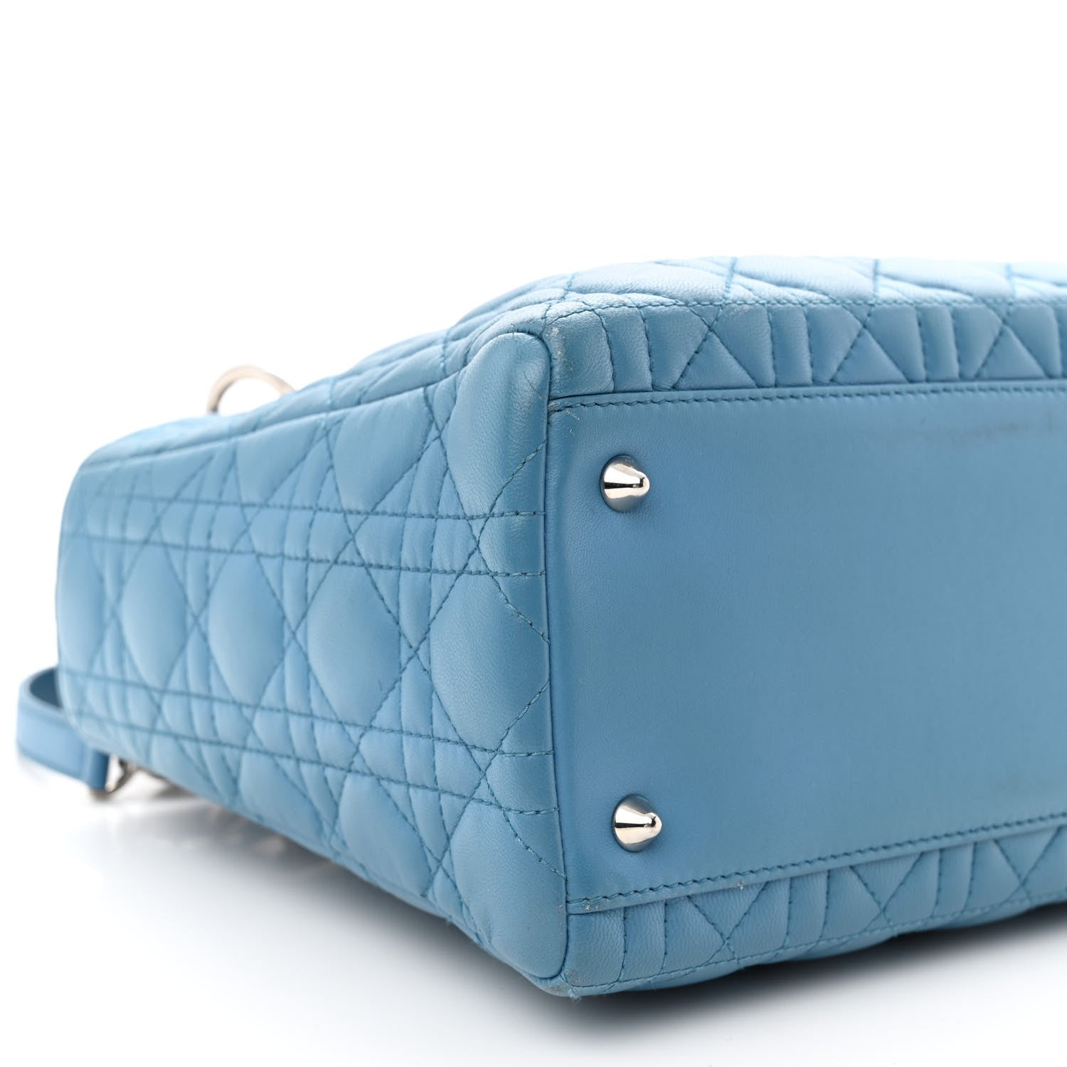 Christian Dior Lambskin Cannage Medium Lady Dior Blue 9 of 18
