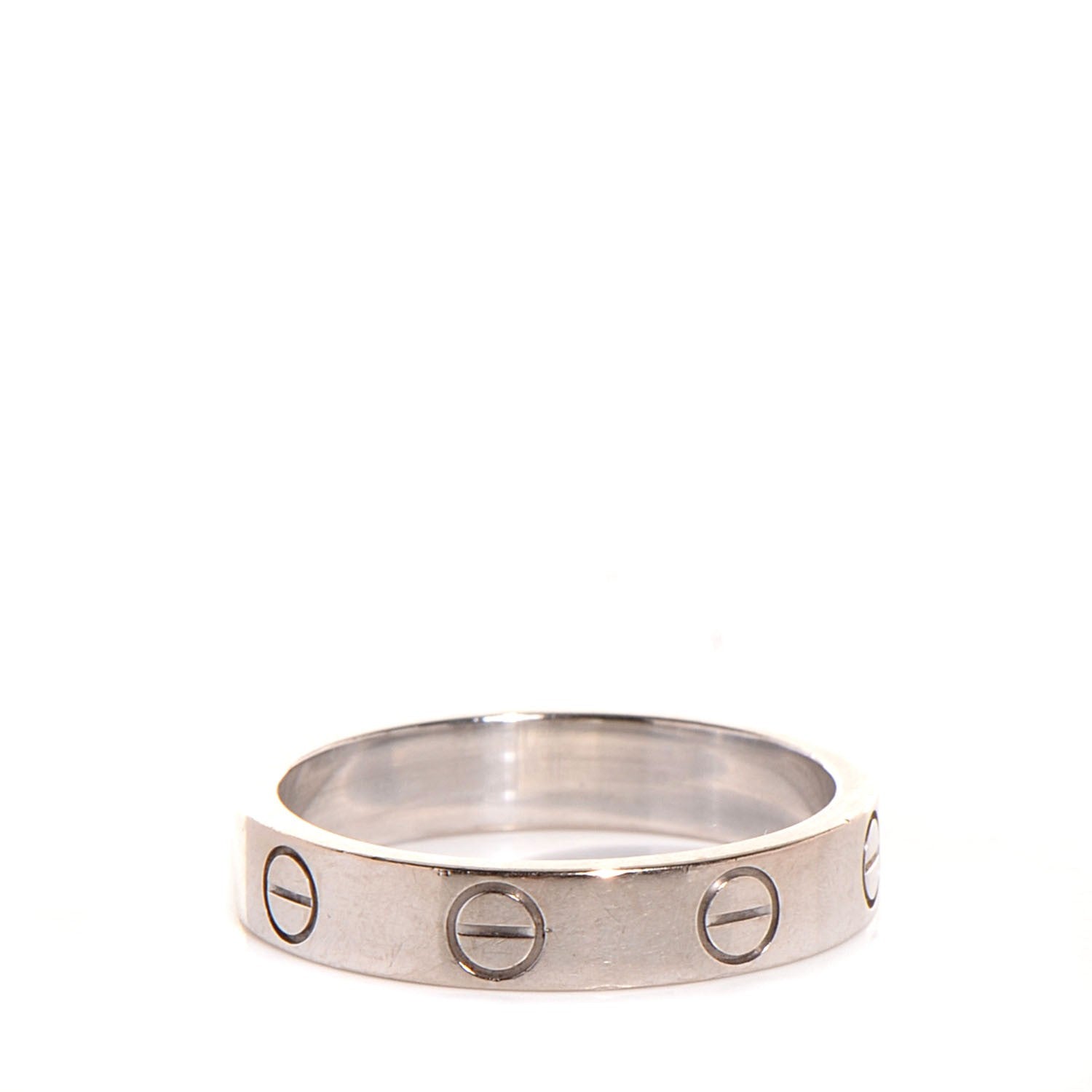 Cartier 18K White Gold 4mm LOVE Wedding Band Ring 51 5.75 3 of 5