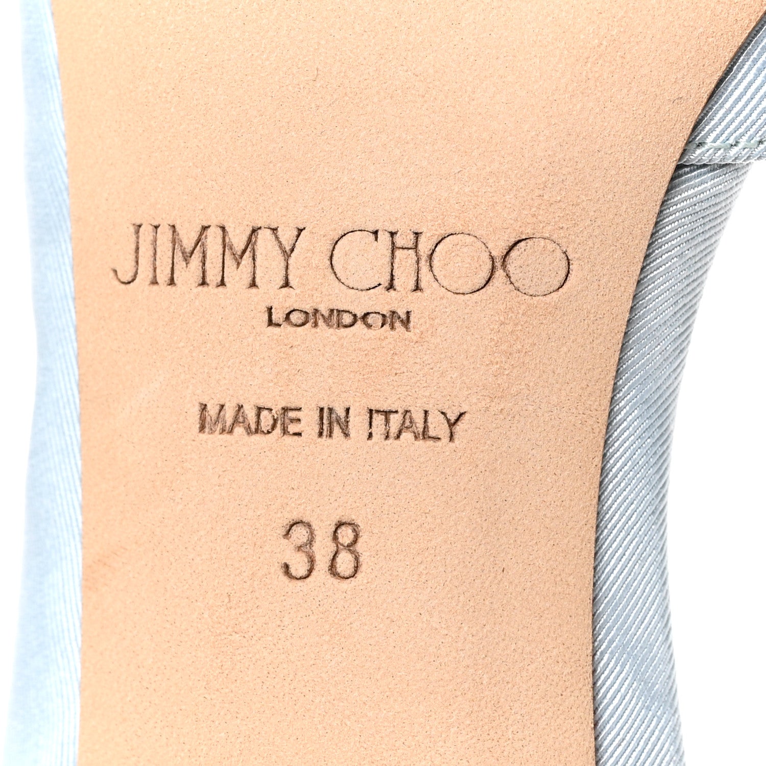 Jimmy Choo Moire Fabric Crystal Lucy 85 Pumps 38 Something Blue 6 of 7