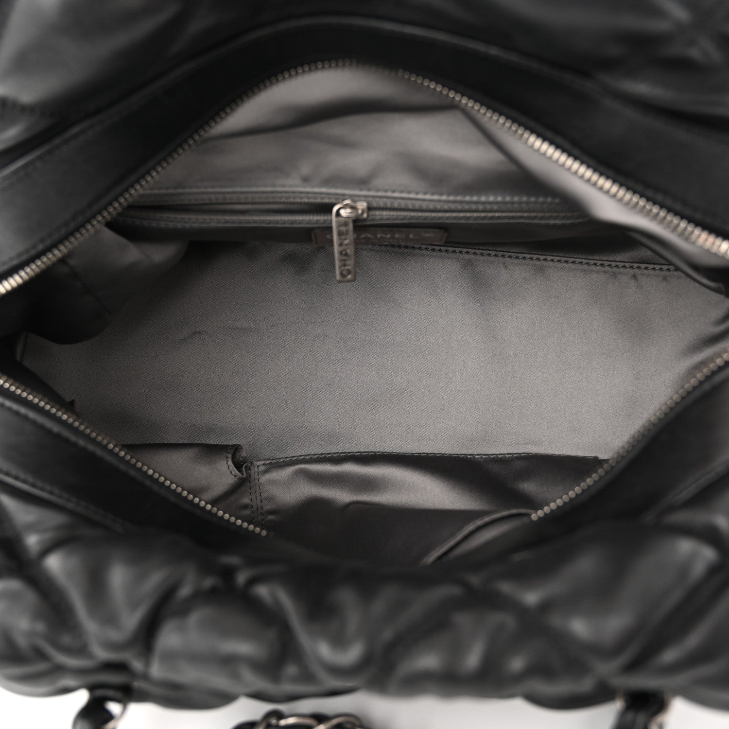 Chanel Calfskin Bubble Quilt Bowler Black 5 of 10