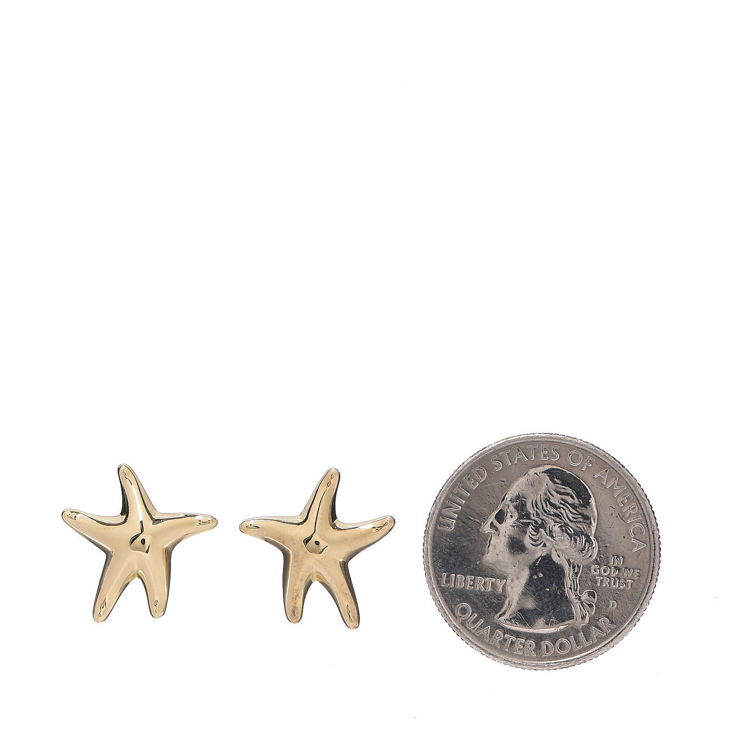 Tiffany 18K Yellow Gold 15mm Elsa Peretti Starfish Earrings 2 of 4