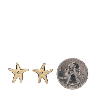 Tiffany 18K Yellow Gold 15mm Elsa Peretti Starfish Earrings 2 of 4