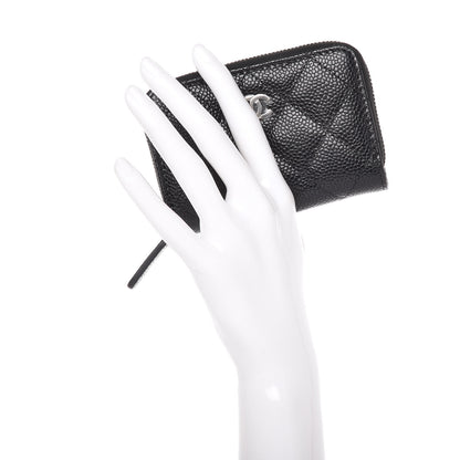 Chanel Caviar Quilted Zip Coin Purse Black 2 of 9