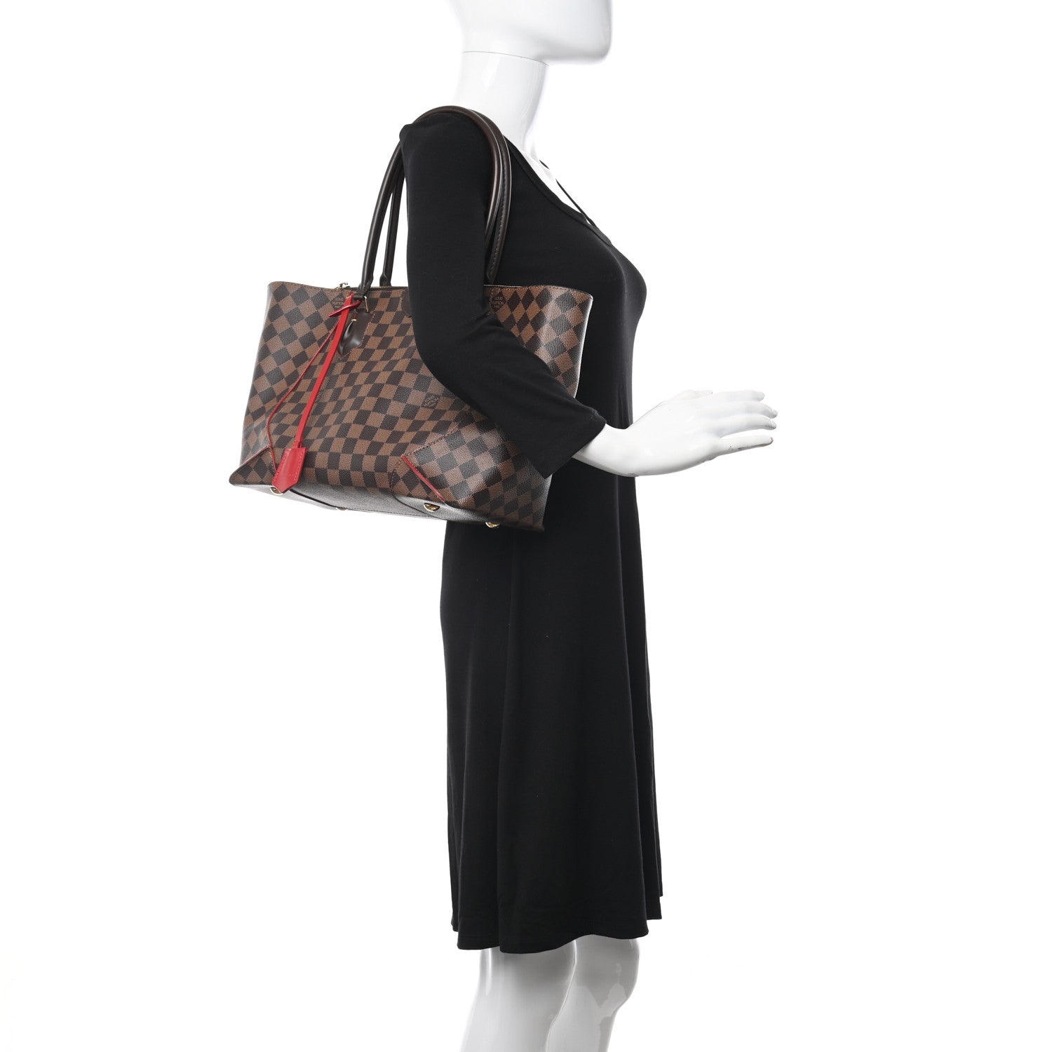 Louis Vuitton Damier Ebene Caissa Tote MM Cherry 3 of 11