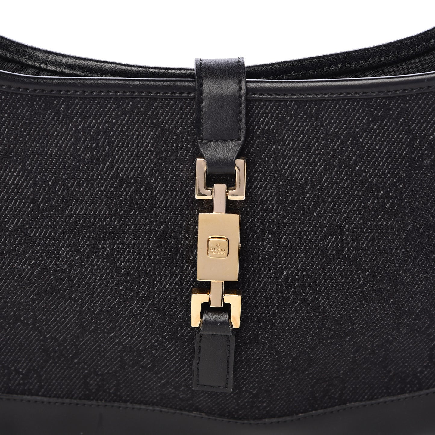 Denim Monogram Small Jackie O Hobo Black
