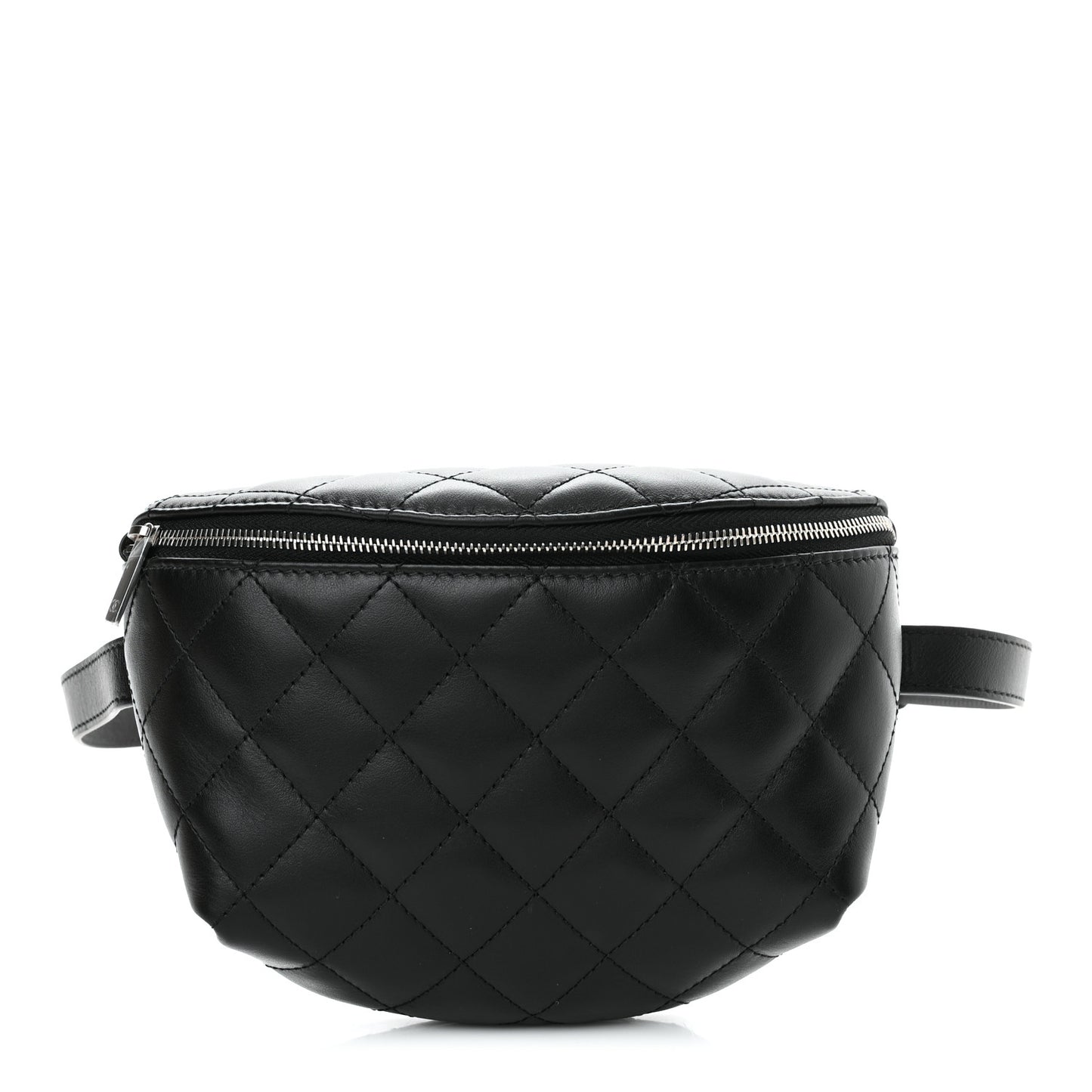 Calfskin Quilted Waist Belt Bag Black