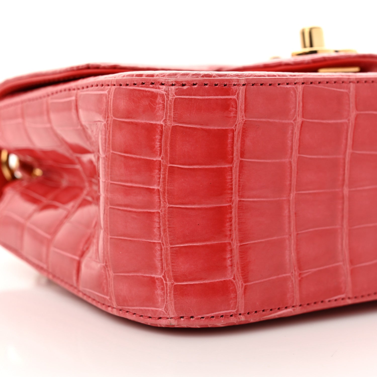 Chanel Shiny Alligator Mini Square Flap Pink 9 of 11