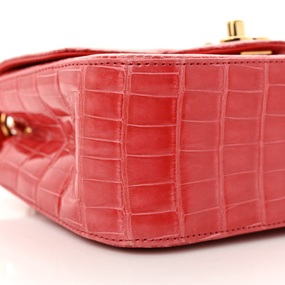 Chanel Shiny Alligator Mini Square Flap Pink 9 of 11
