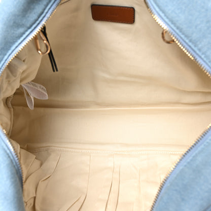 Chloe Canvas Denim Woody Diaper Bag Blue Tan 6 of 10