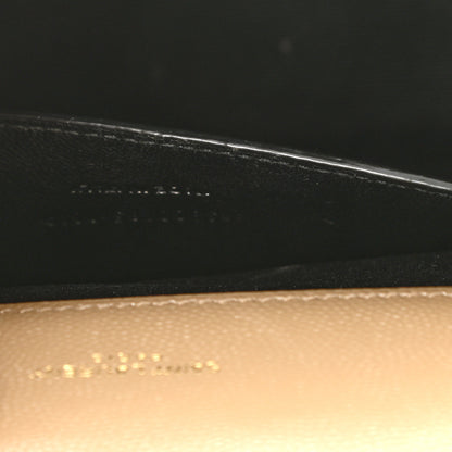 Saint Laurent Grain De Poudre Textured Mixed Matelasse Medium Triquilt Monogram Satchel Dark Latte 8 of 10