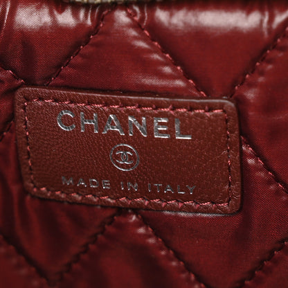 Chanel Lambskin Patchwork Medium Cosmetic Case Multicolor Burgundy 6 of 7