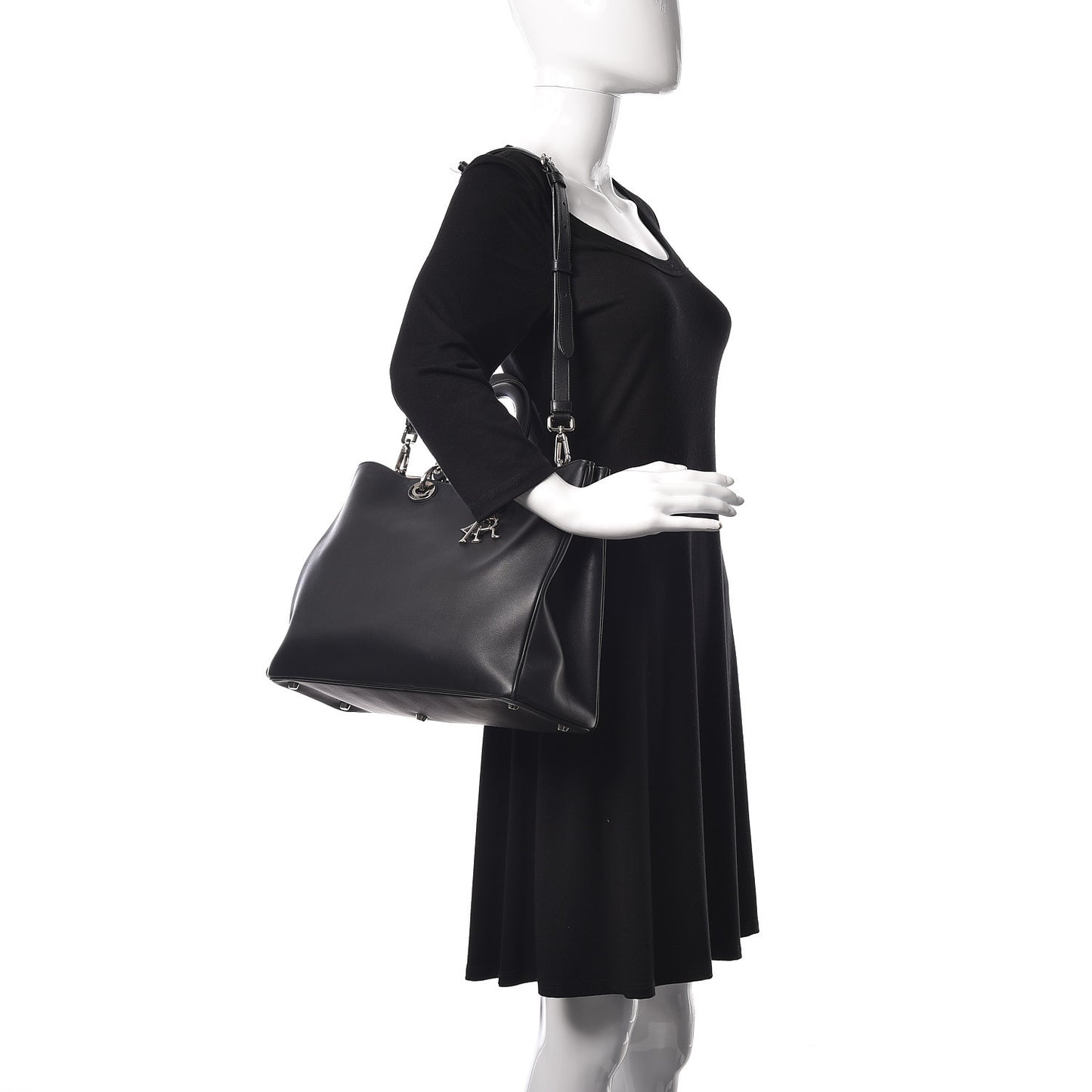 Smooth Calfskin Large Diorissimo Tote Black Rose Poudre