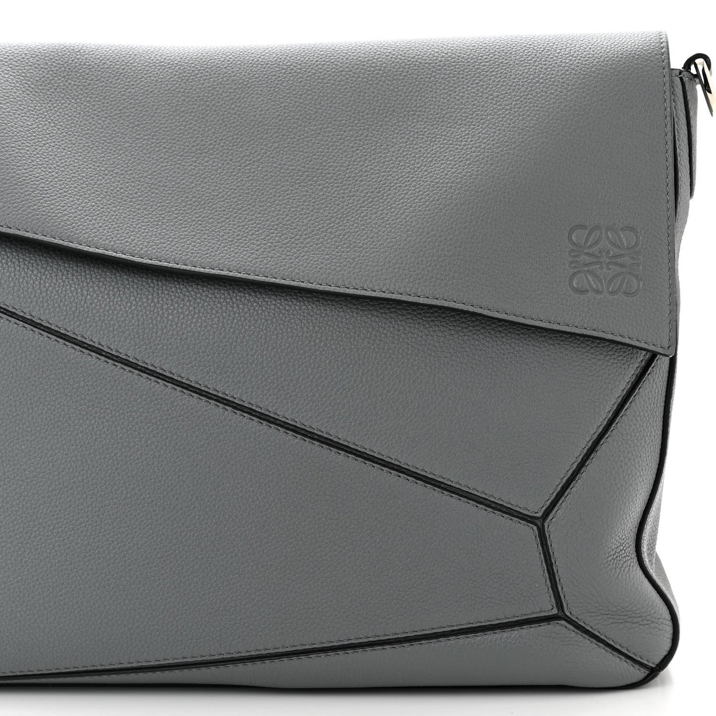 Calfskin Puzzle Messenger Bag Gunmetal