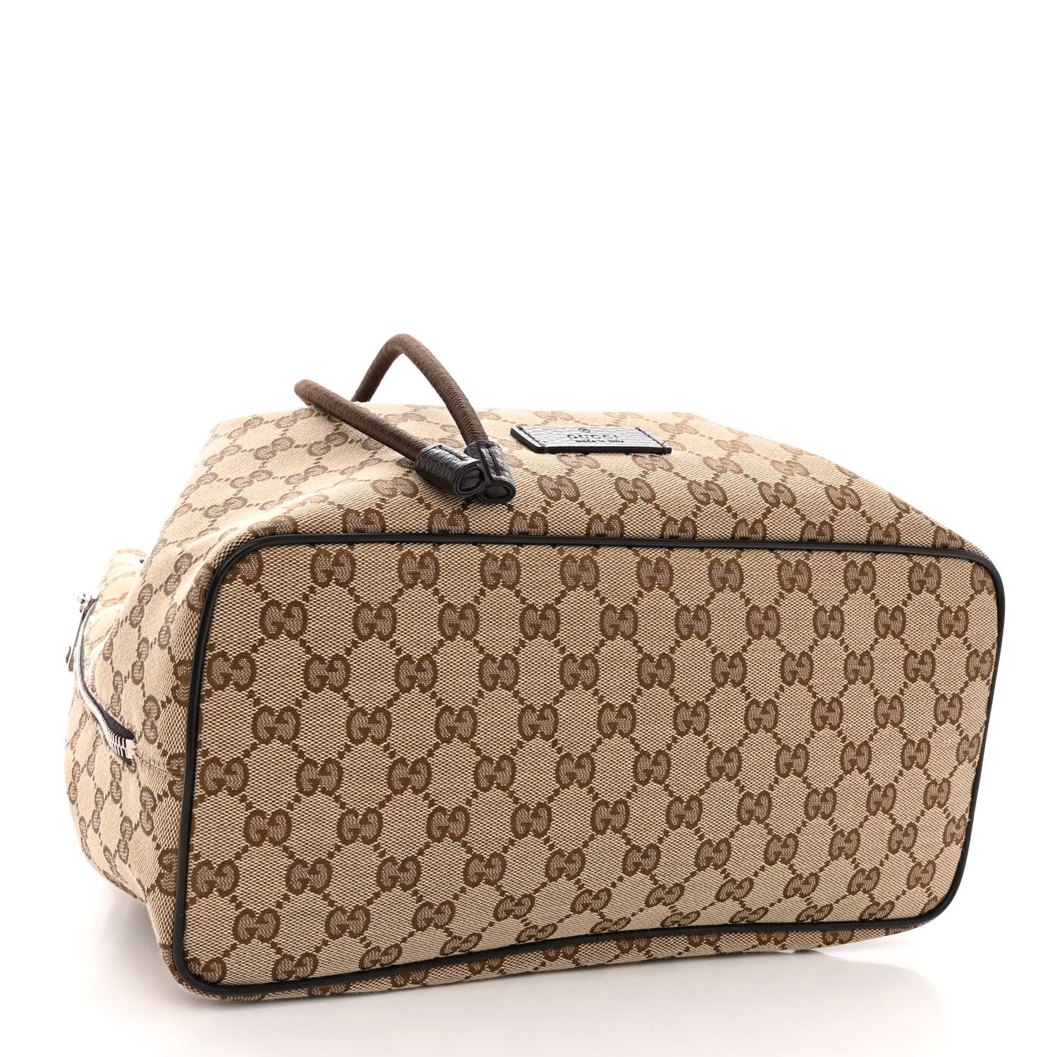 Gucci Monogram Dollar Calfskin O Drawstring Backpack Beige Ebony Testa di Moro Dark Chocolate 4 of 9