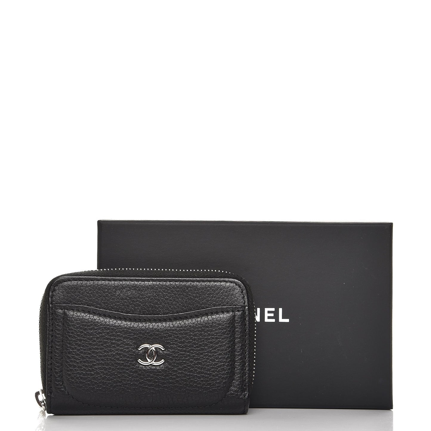 Caviar Zip Coin Purse Black