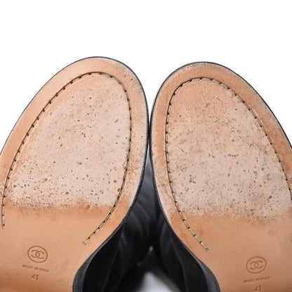 Chanel Shearling Suede CC Boots 41 Black 10 of 12