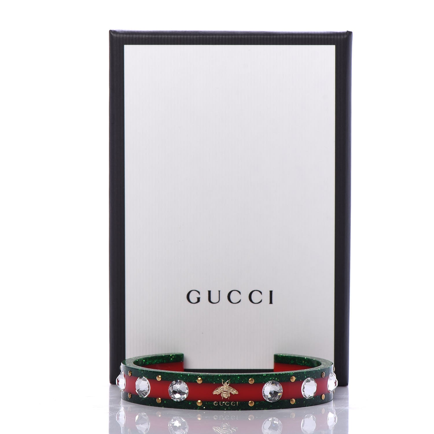 Gucci Crystal Web Cuff 18 Green Red 5 of 5