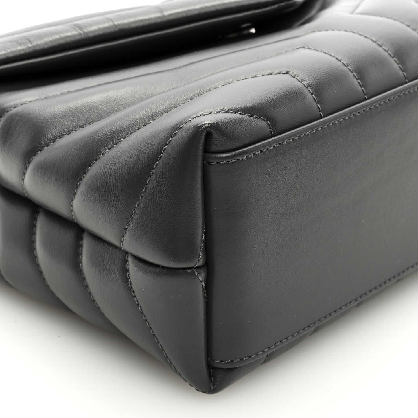 Calfskin Y Quilted Monogram Small Loulou Chain Satchel Storm