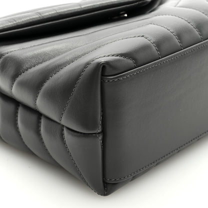 Saint Laurent Calfskin Y Quilted Monogram Small Loulou Chain Satchel Storm 7 of 8