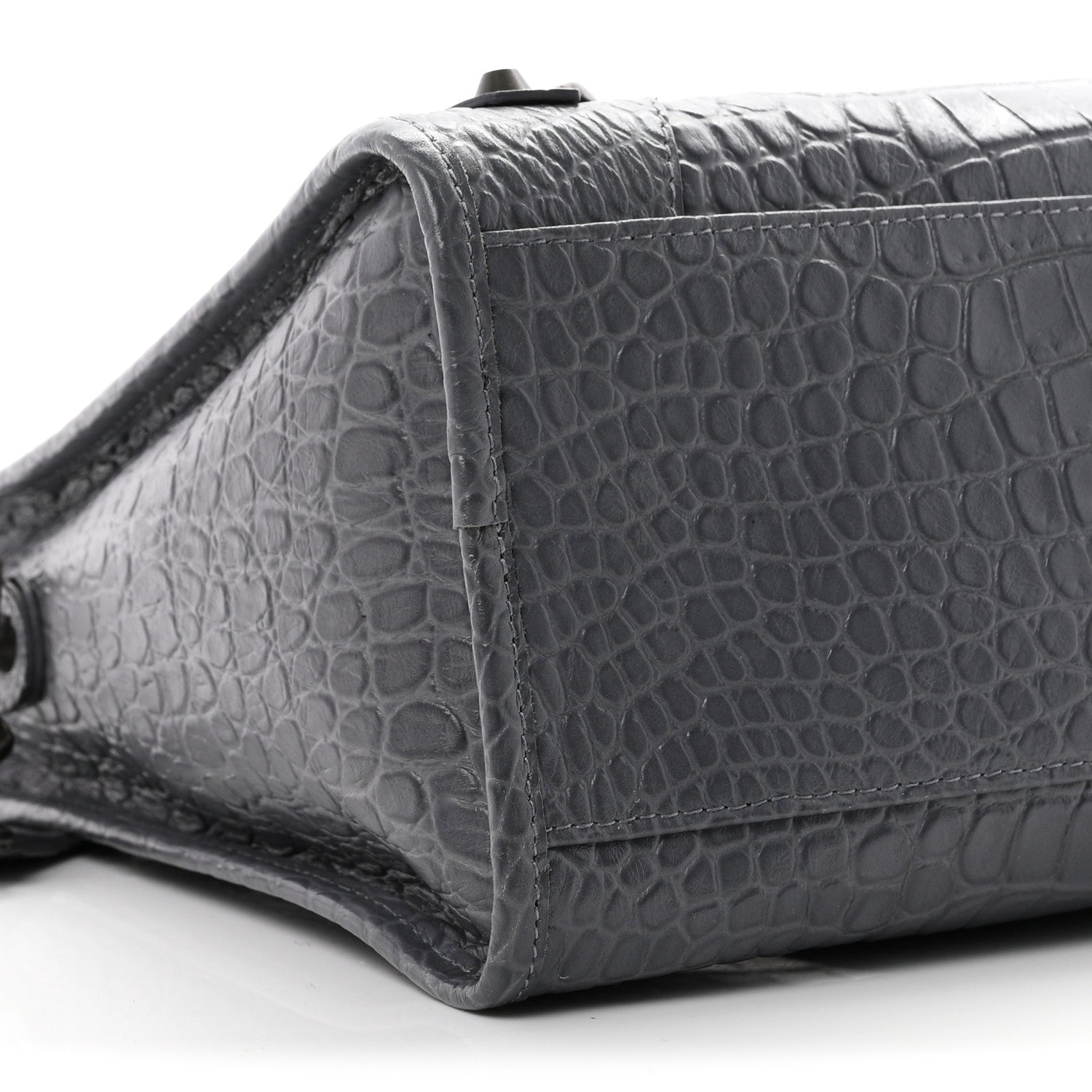 Balenciaga Calfskin Crocodile Embossed Classic Hardware City Gris Beton 10 of 11