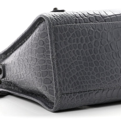 Balenciaga Calfskin Crocodile Embossed Classic Hardware City Gris Beton 10 of 11