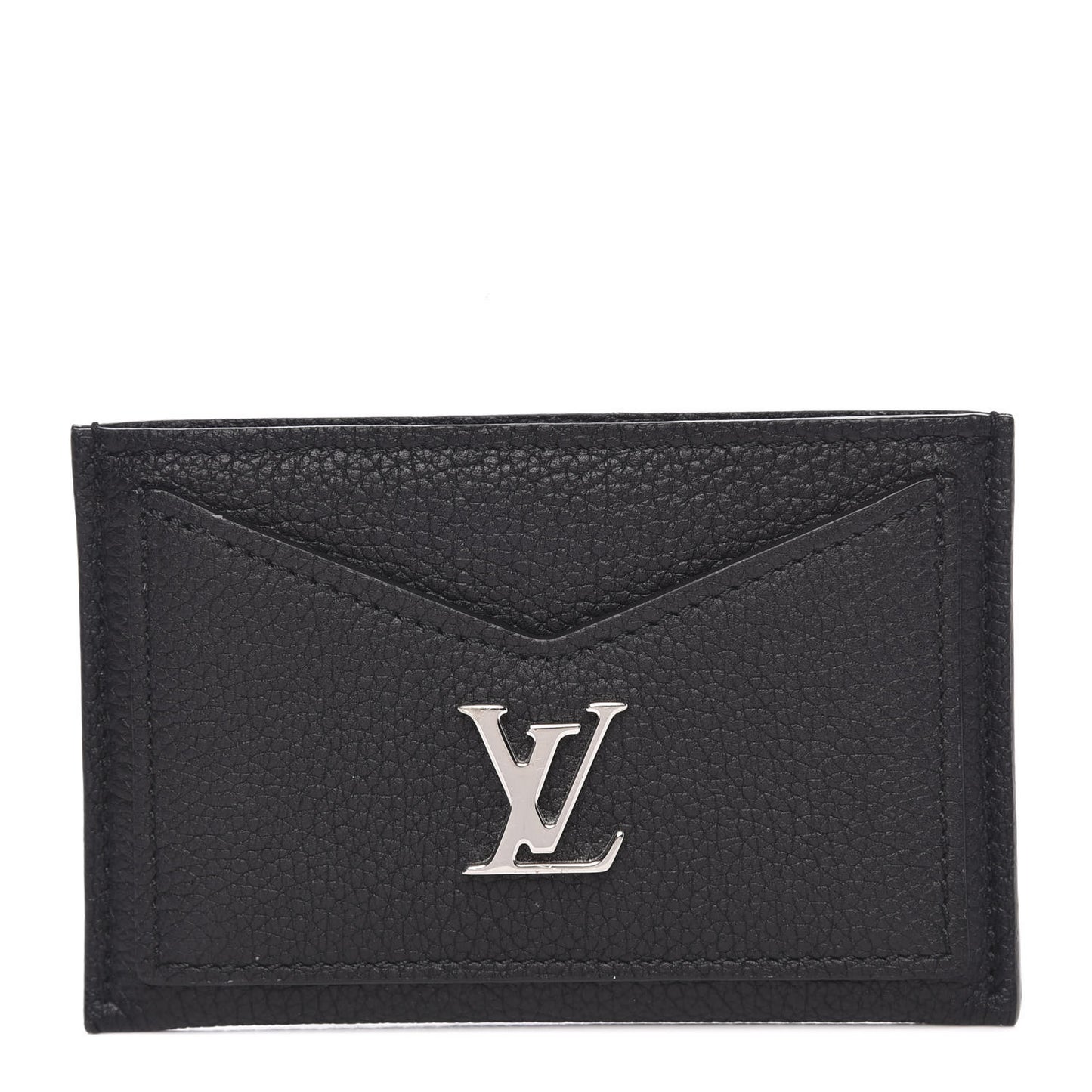 Calfskin Lockme Card Holder Black
