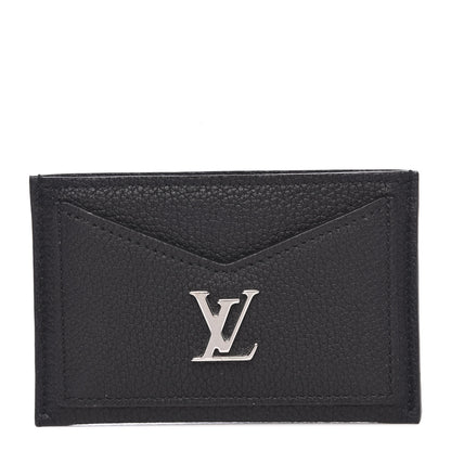 Louis Vuitton Calfskin Lockme Card Holder Black 1 of 7