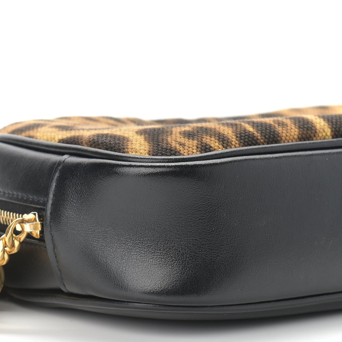 Canvas Calfskin Leopard Print Monogram Mini Lou Camera Bag Brown