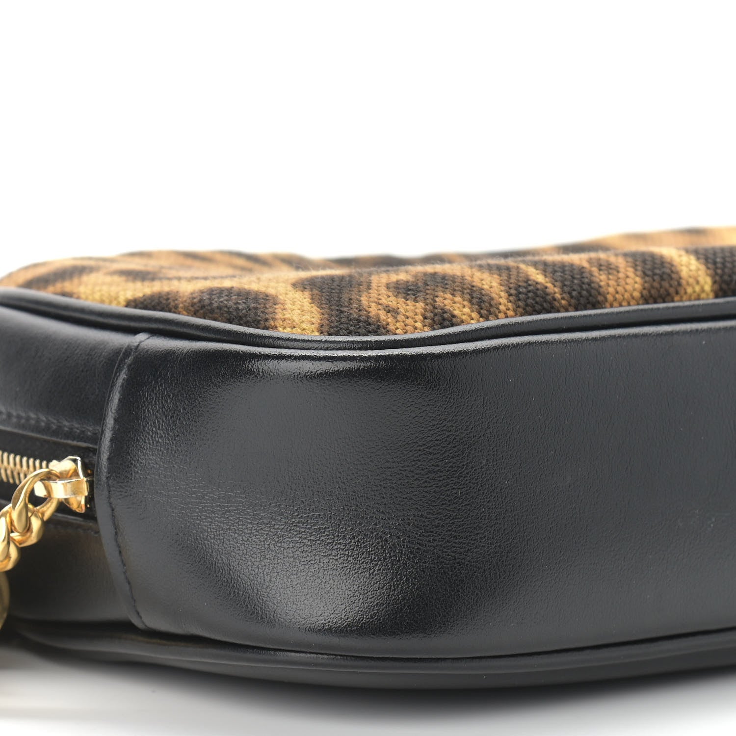 Saint Laurent Canvas Calfskin Leopard Print Monogram Mini Lou Camera Bag Brown 7 of 8