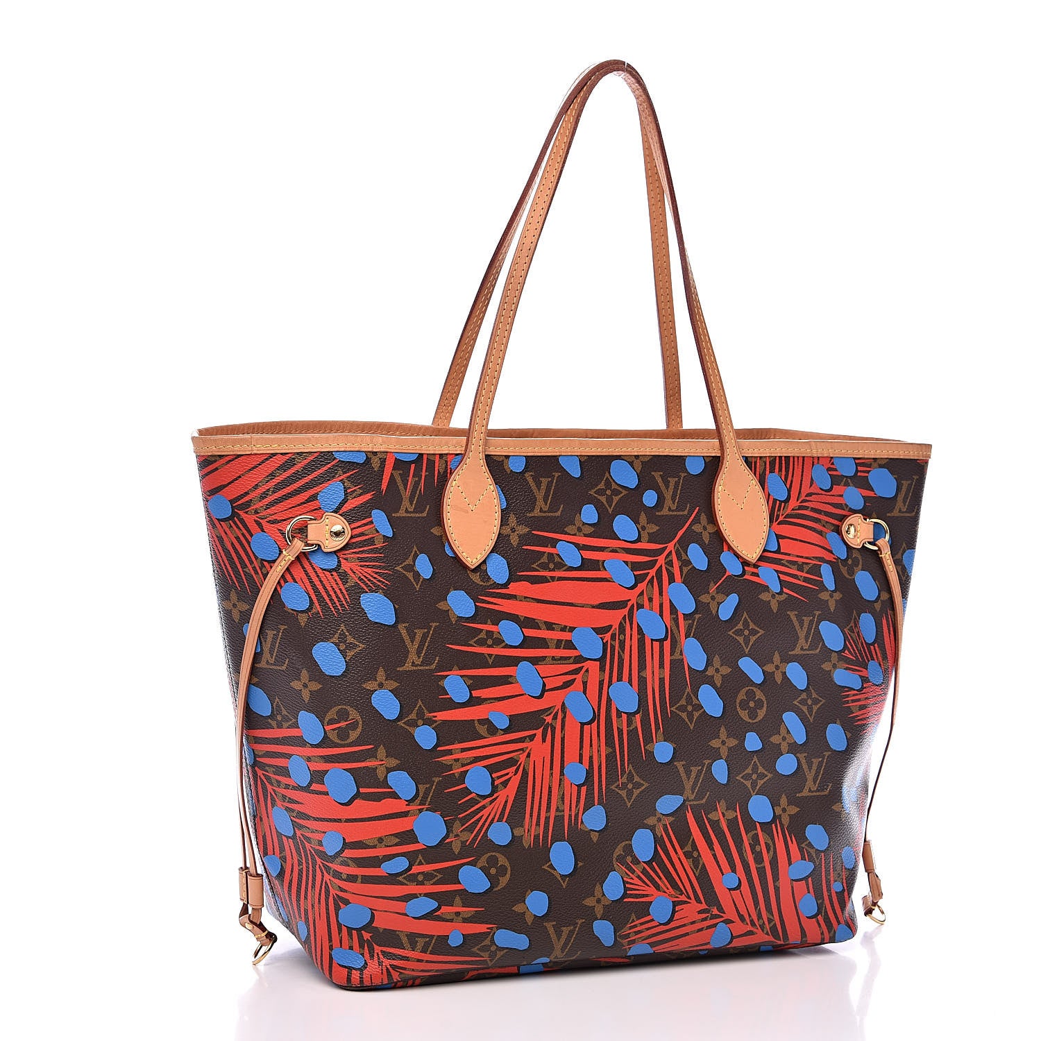 Louis Vuitton Monogram Jungle Dots Neo Neverfull MM Coquelicot Denim 3 of 16