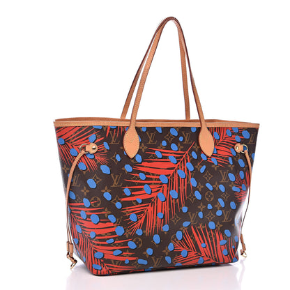Louis Vuitton Monogram Jungle Dots Neo Neverfull MM Coquelicot Denim 3 of 16