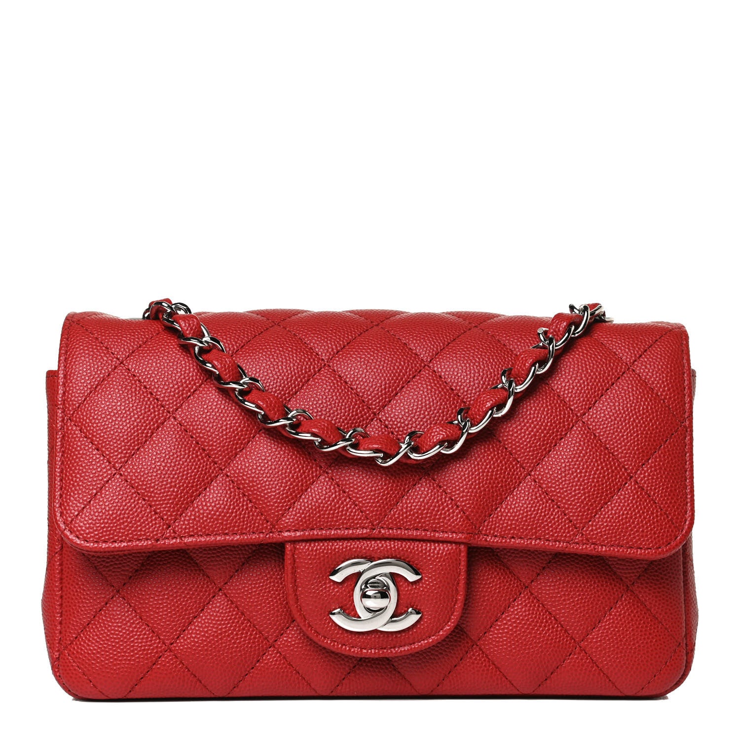 Chanel Caviar Quilted Mini Rectangular Flap Red 1 of 12