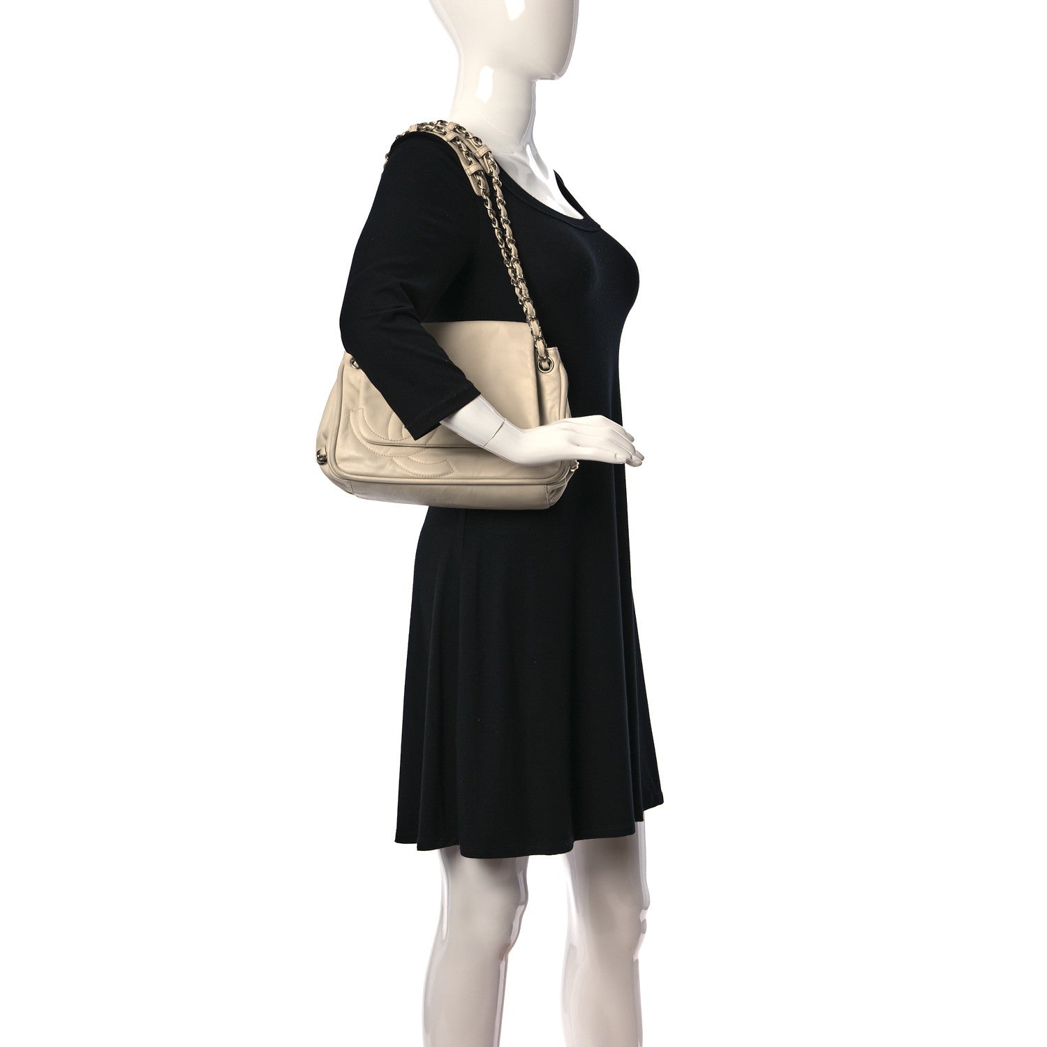 Chanel Calfskin Diagonal Ligne Flap White 2 of 11
