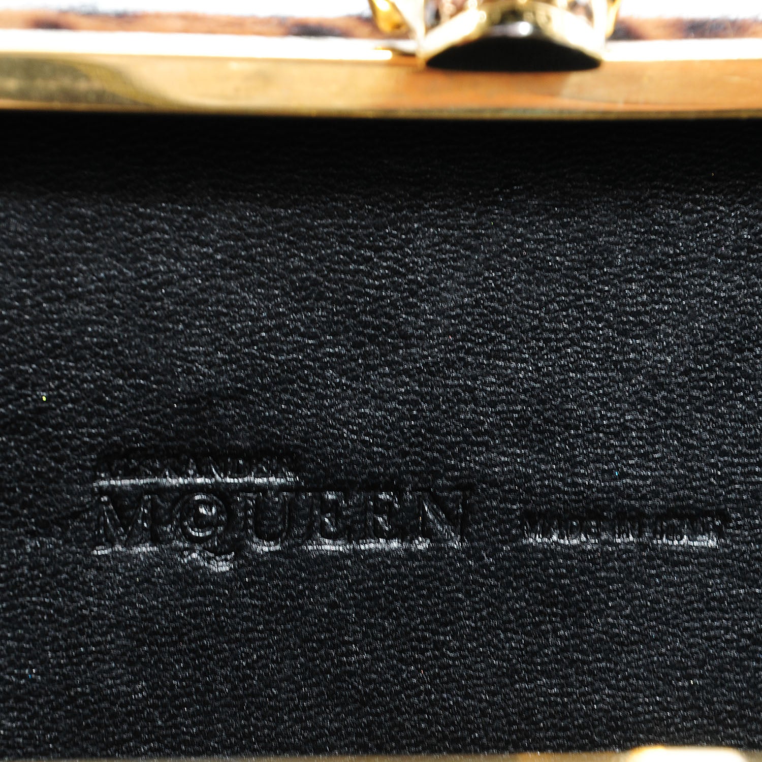 Alexander McQueen Leopard Print Calf Hair Box Clutch 8 of 10