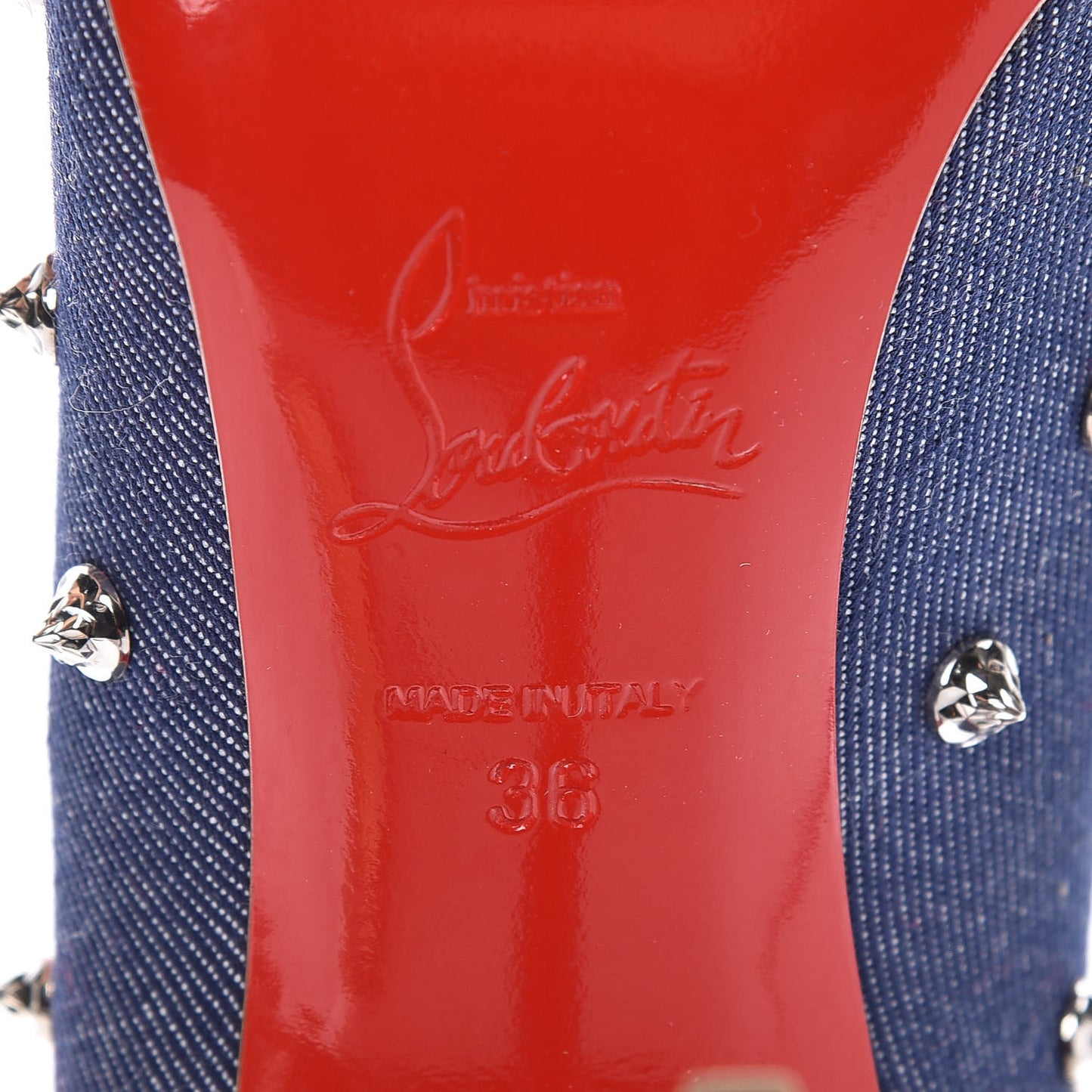 Denim Studded Aimantaclou 100 Pumps 36 Blue Silver