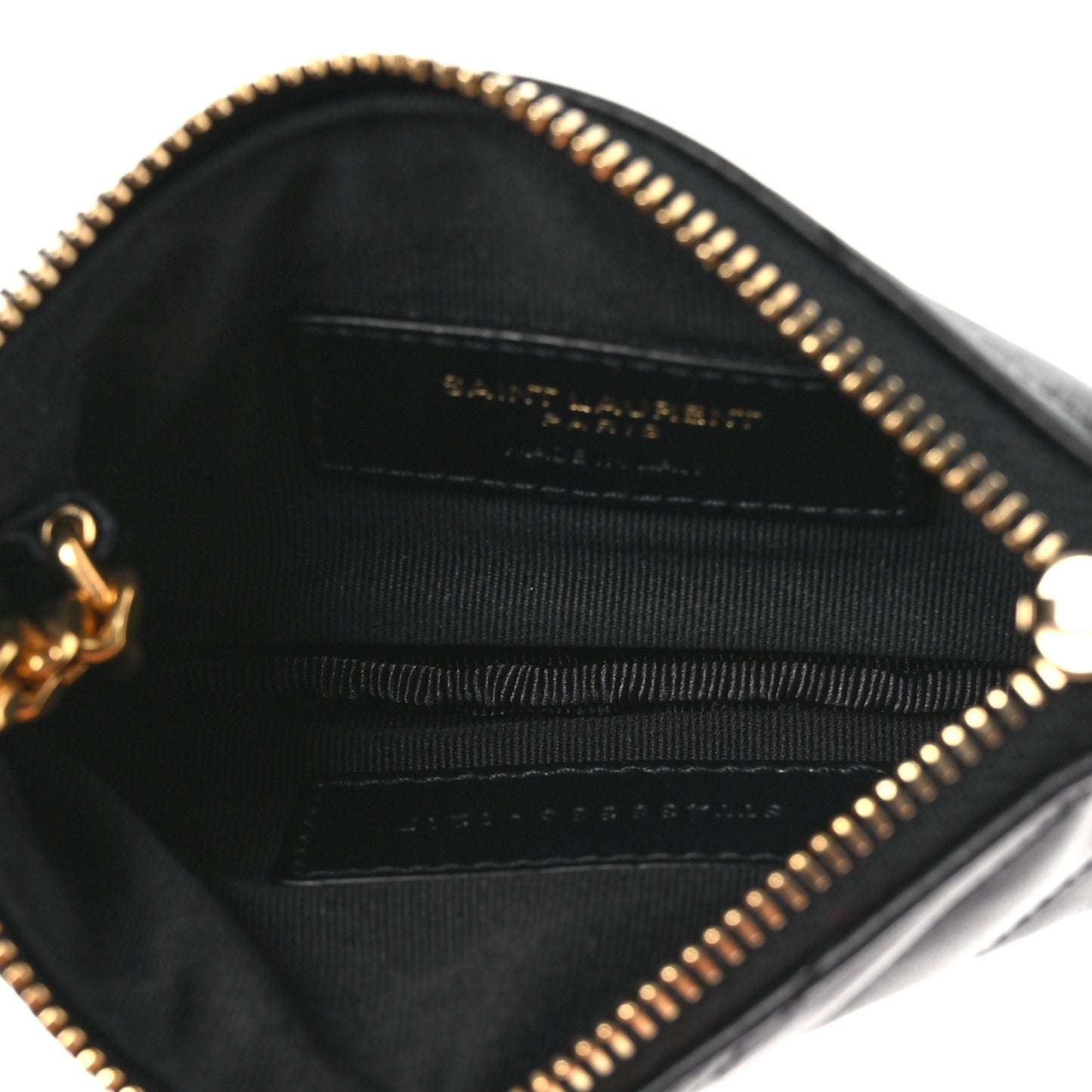 Calfskin Matelasse Monogram Key Pouch Black