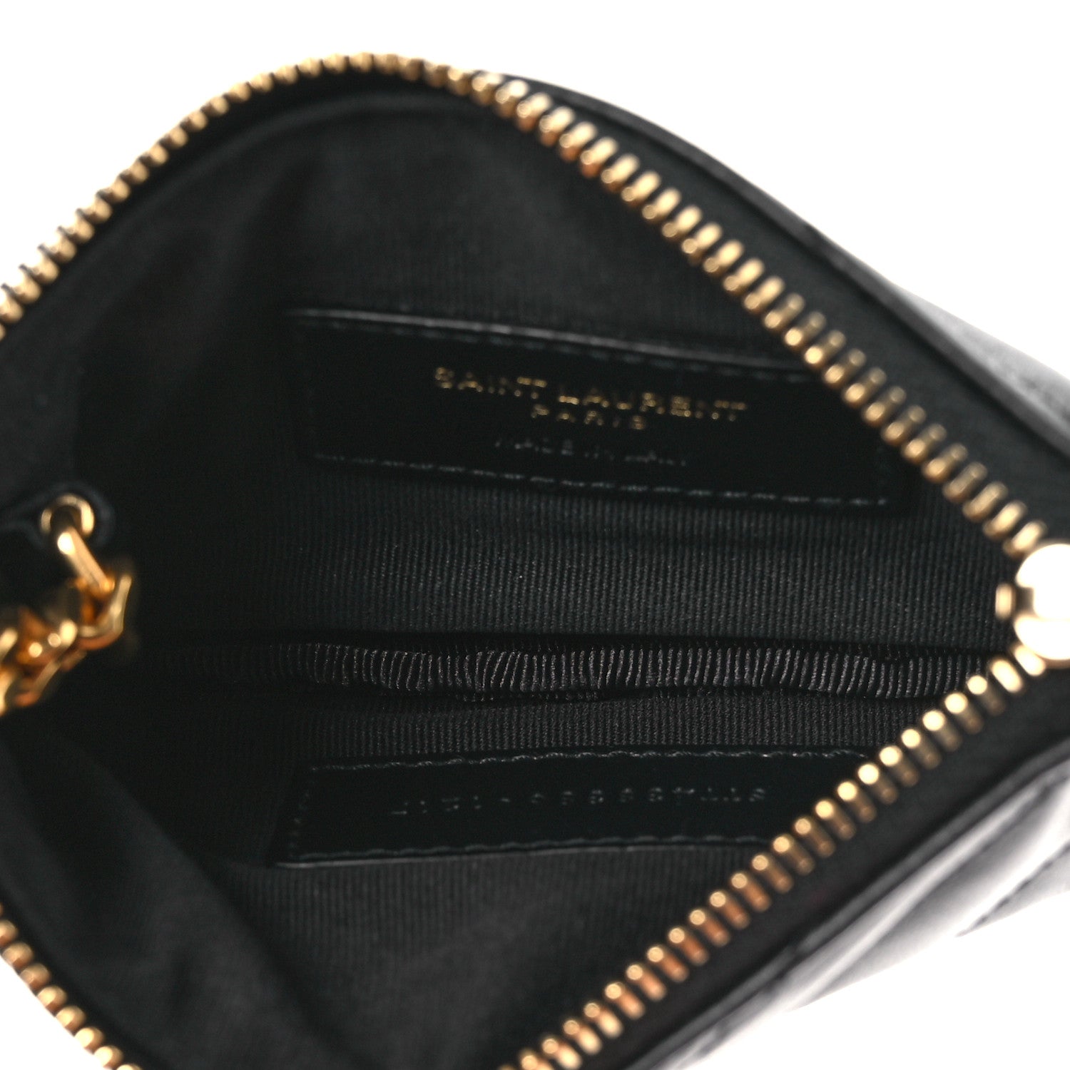 Saint Laurent Calfskin Matelasse Monogram Key Pouch Black 6 of 10
