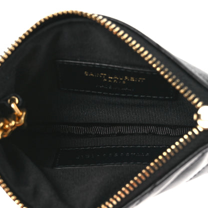 Saint Laurent Calfskin Matelasse Monogram Key Pouch Black 6 of 10