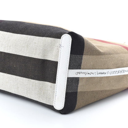 Burberry Canvas House Check Union Jack Sketchbook Reversible Doodle Tote Red White Blue 15 of 17