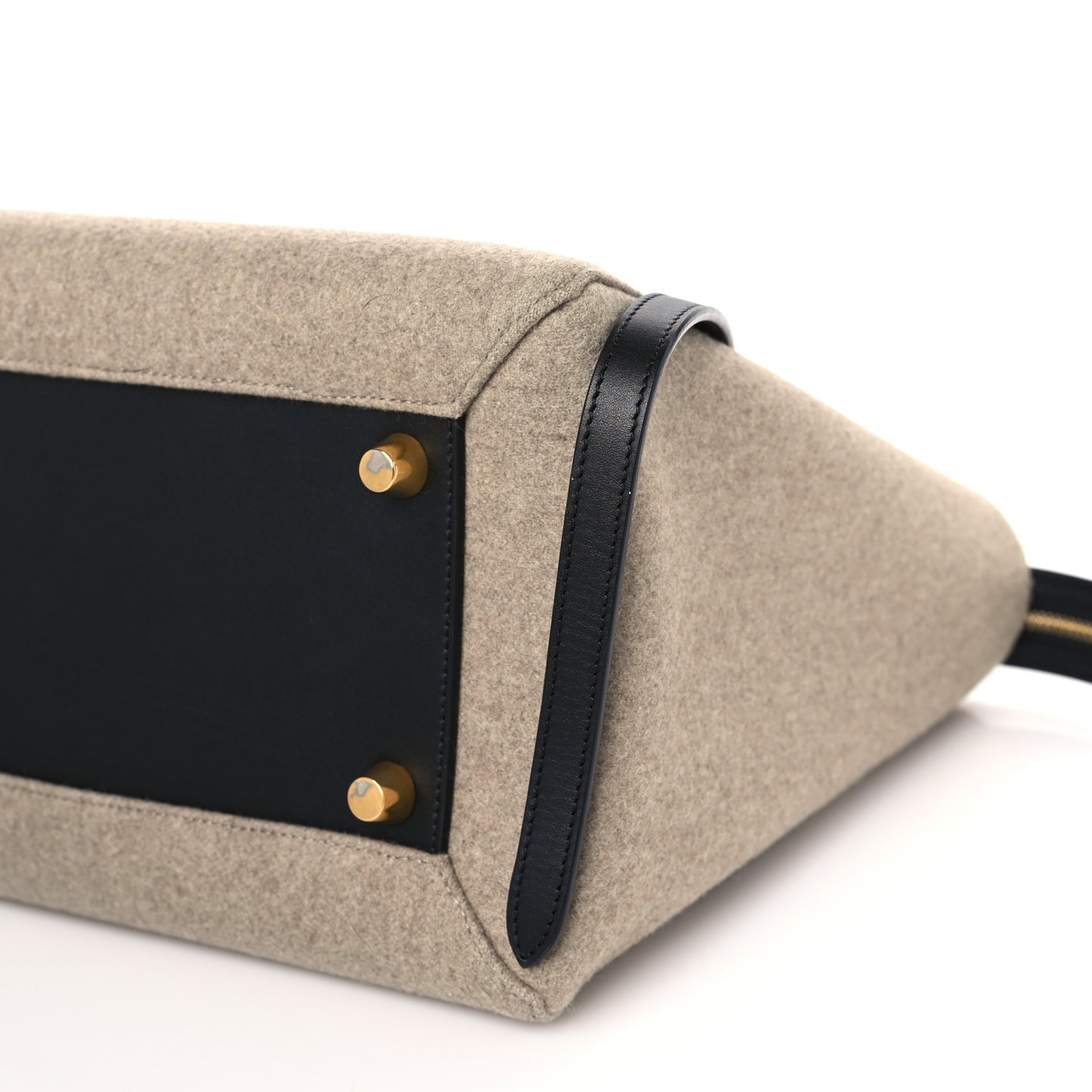 Felt Smooth Calfskin Mini Belt Bag Beige
